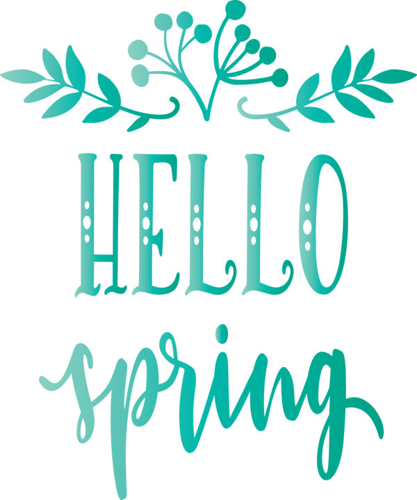 Hello Spring Vector Png Photos (teal, black, gray)