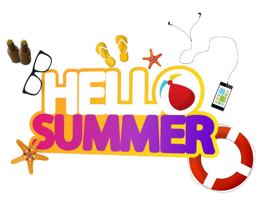 Hello Summer Png Clipart (lavender, white)