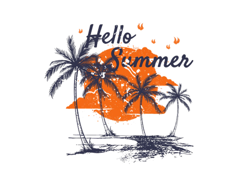 Hello Summer Png Image (black, chocolate)