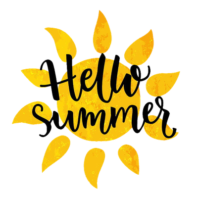 Hello Summer Word Png Image (gold, black)