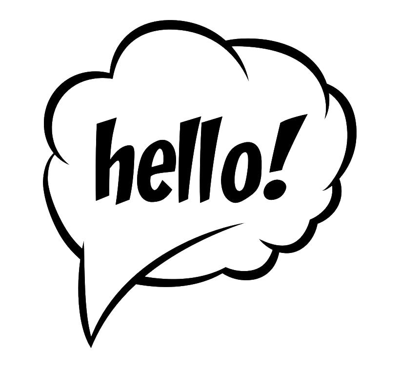 Hello Word Png (black, lavender, white)