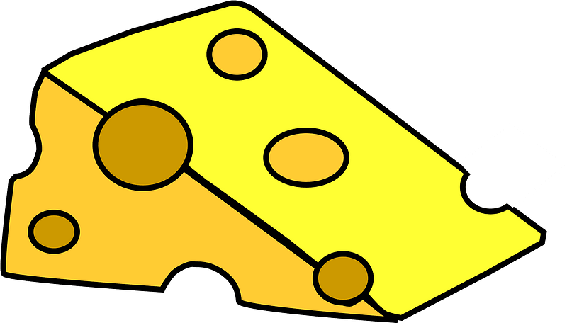 Yellow Cheese Piece Png Image (gold, white, gray, yellow, orange)