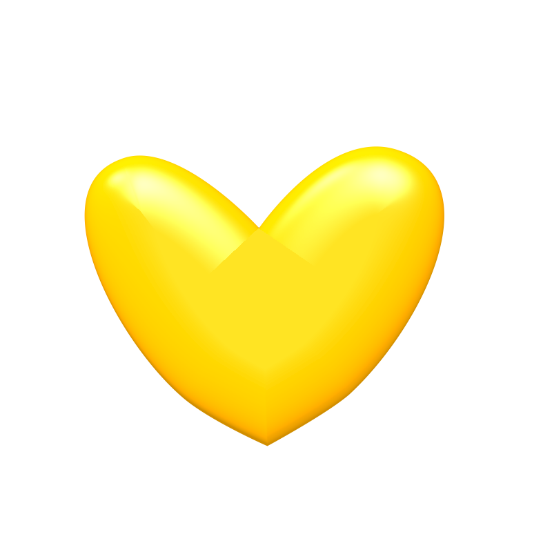 Yellow Heart Png Image (gold, white)