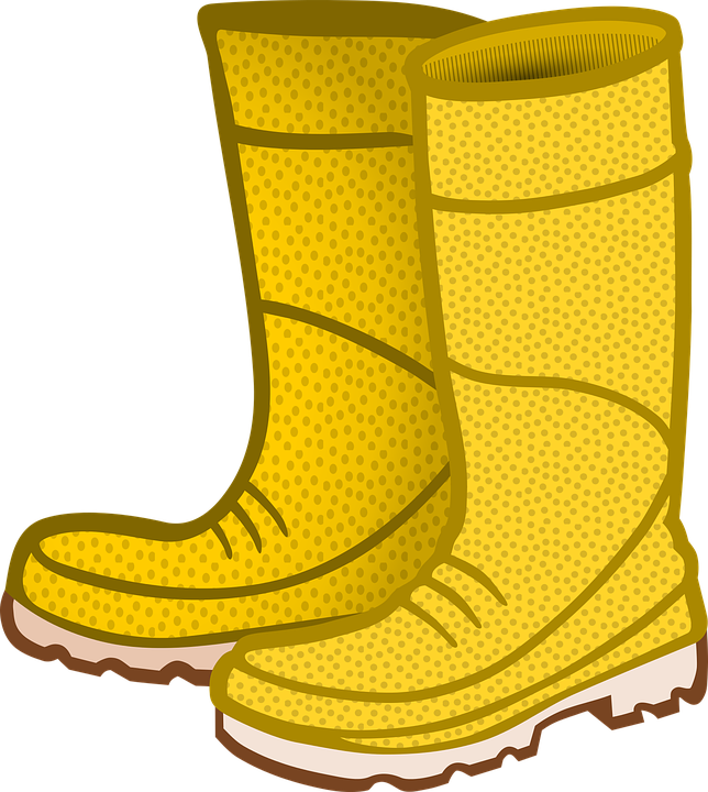 Yellow Rain Boots Png Download Image (gold, black, olive)