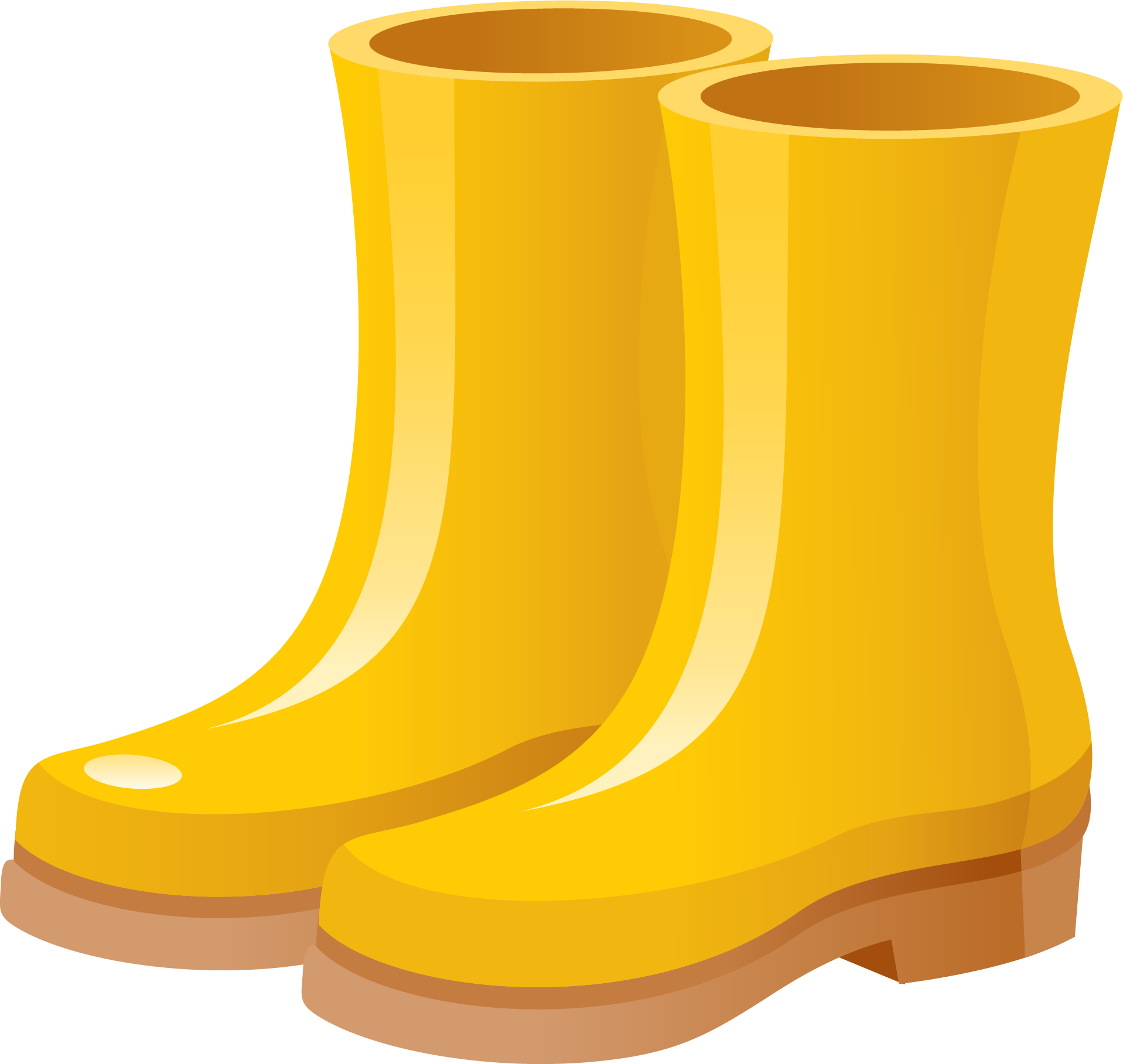 Yellow Rain Boots Png Free Download (gold, orange, white)