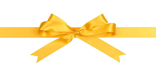 Yellow Ribbon Transparent Background (gold, white)