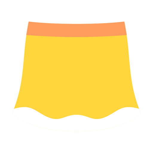 Yellow Skirt Free Png Icon (white, salmon, black, gold)