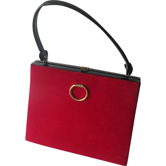 Kelly Purse Png Isolated Photo (maroon, black)