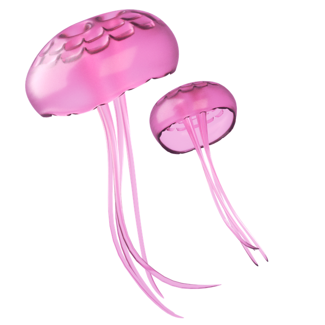 Jellyfish Png File (black, lavender, pink, plum)