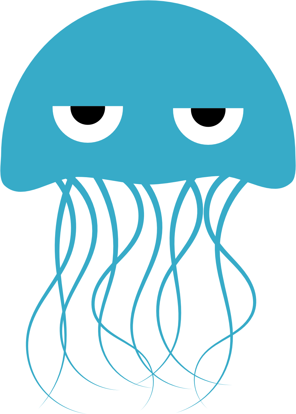 Jellyfish Png Free Download (white, black, teal)