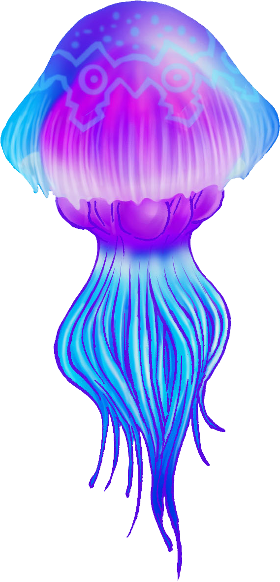 Jellyfish Png Pic (greenish blue, violet, purplish red, plum)