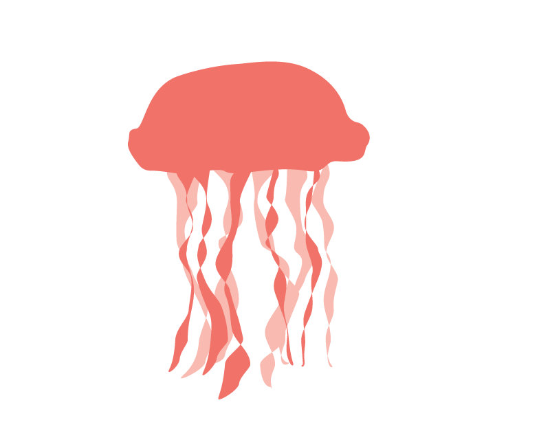 Jellyfish Png Transparent (black, salmon)