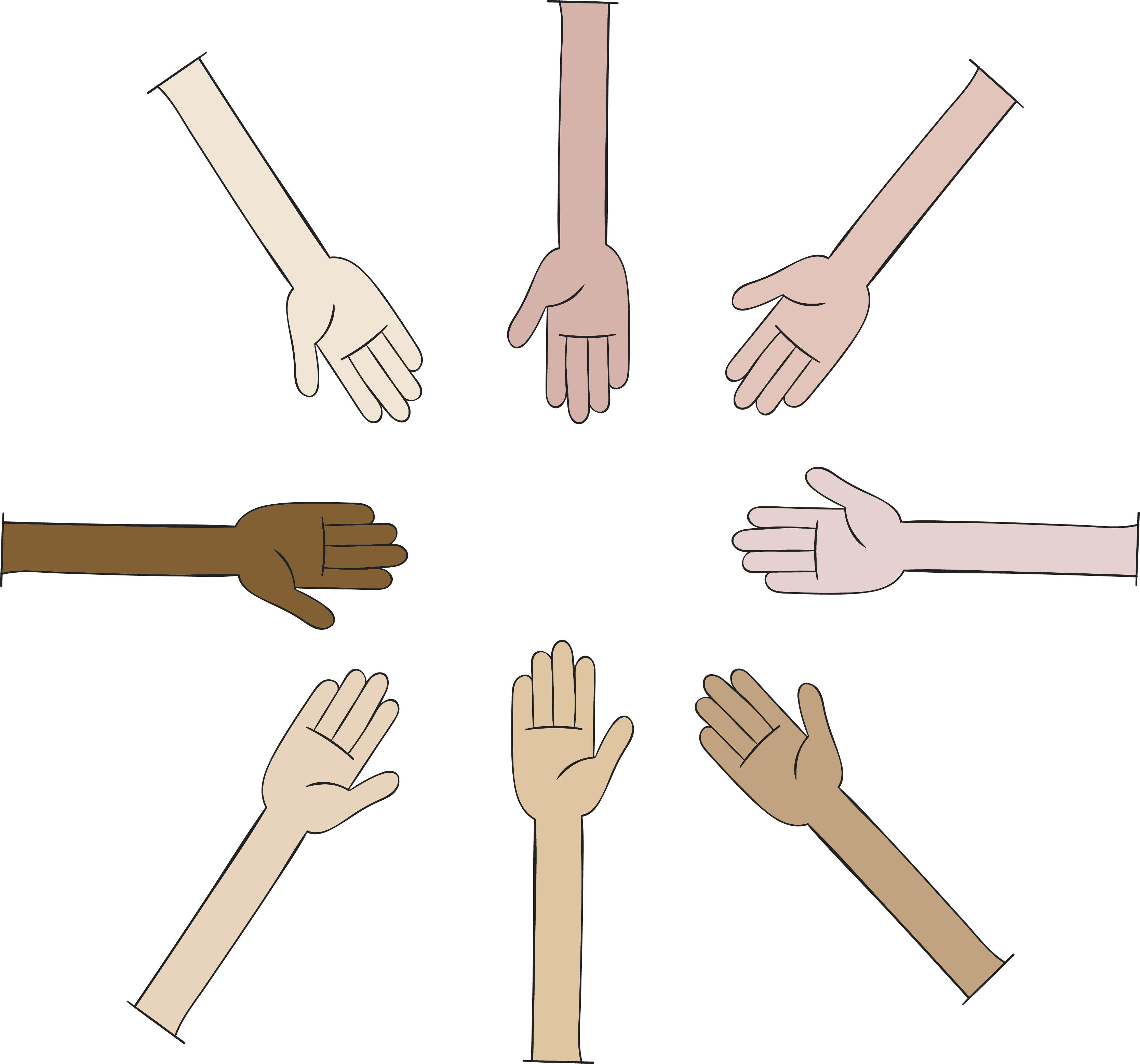 Helping Hands Png Pic (olive, white, beige, salmon, pink)