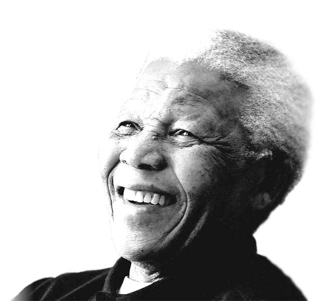 Nelson Mandela Transparent Background (white, black)