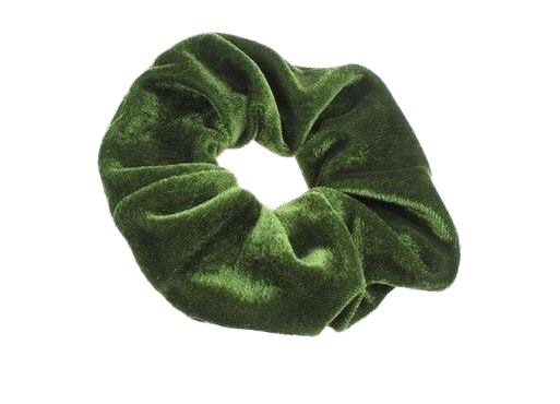 Velvet Scrunchie Png Image (black, green, white)