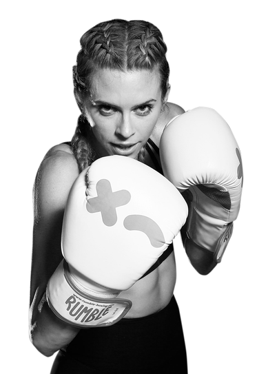 Female Boxer Transparent Background (black, white)