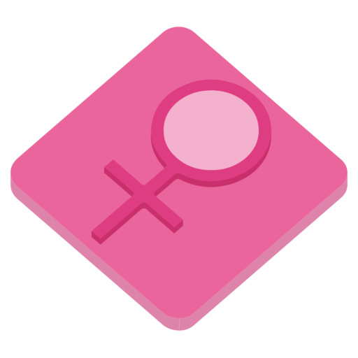 Female Free Png Icon (pink, salmon, plum, black)