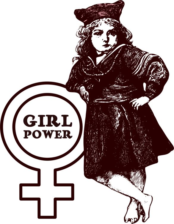 Feminism Power Transparent Background (black, white)