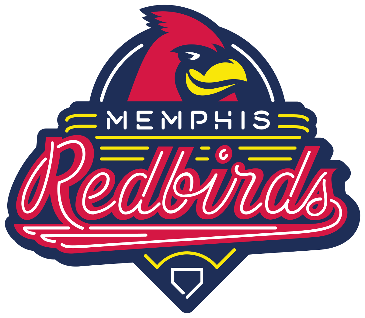 Memphis Redbirds Png Photo (red, black, orange, white, navy)