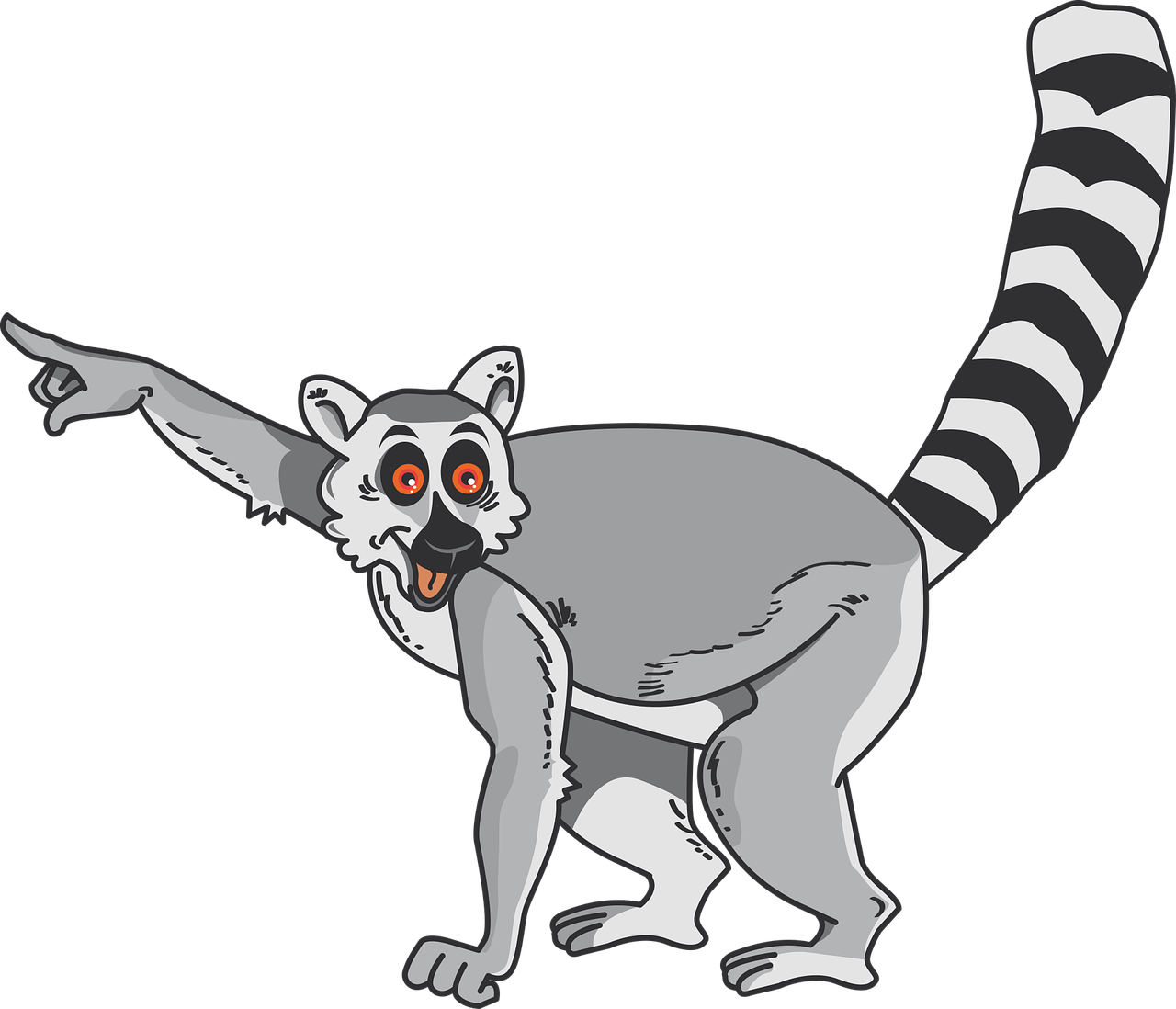 Lemur Vector Png Photos (black, gray, silver, lavender)