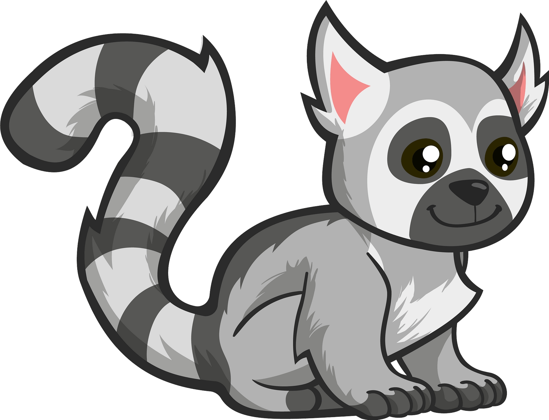 Lemur Vector Png Pic (lavender, gray, silver)