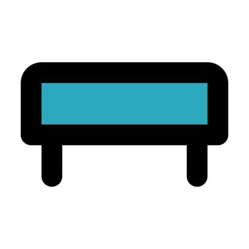 Bench 2 Free Png Icon (black, teal)