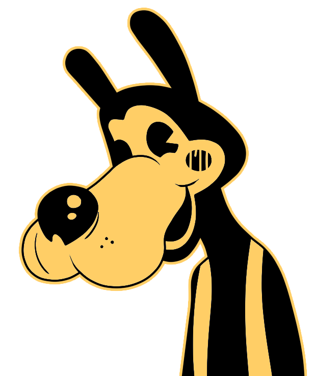 Bendy Cartoon Png Pic (white, black, pink, salmon, gray)