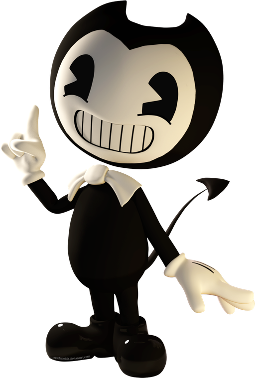 Bendy Cartoon Png Transparent Image (black)