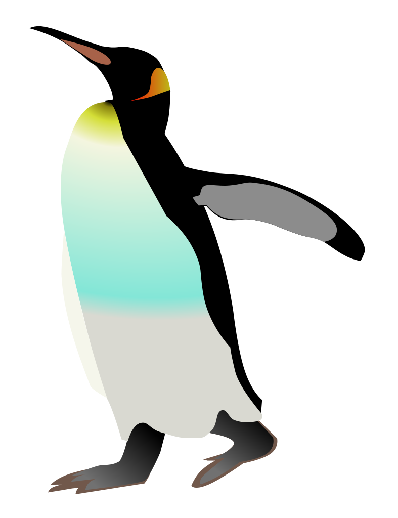 Penguin Png Isolated Image (mint, black, silver, gray)