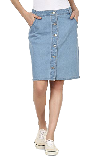 Denim Skirt Transparent Background (white, silver)