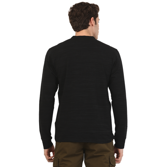 Henley Collar T Shirt Png Picture (black)