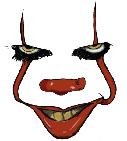 Pennywise Face Png Transparent Image (black, maroon)