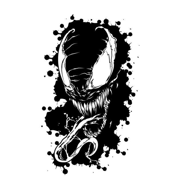 Venom Movie Png Photo (black, white)