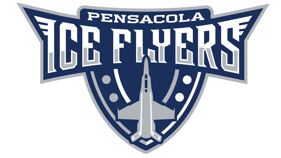 Pensacola Ice Flyers Png (black, white, navy)