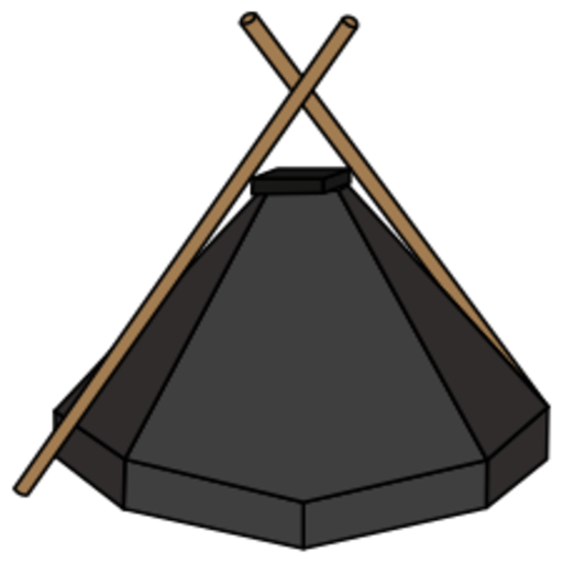 Tent Kohte Free Png Icon (black, indigo, gray)