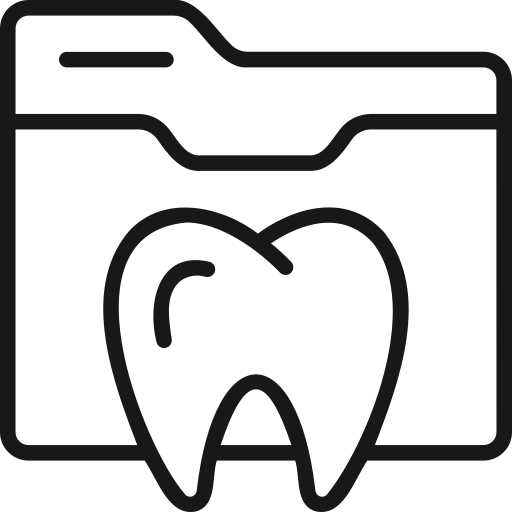 Dental Dentist Records Icon Free Png Icon Download (black)