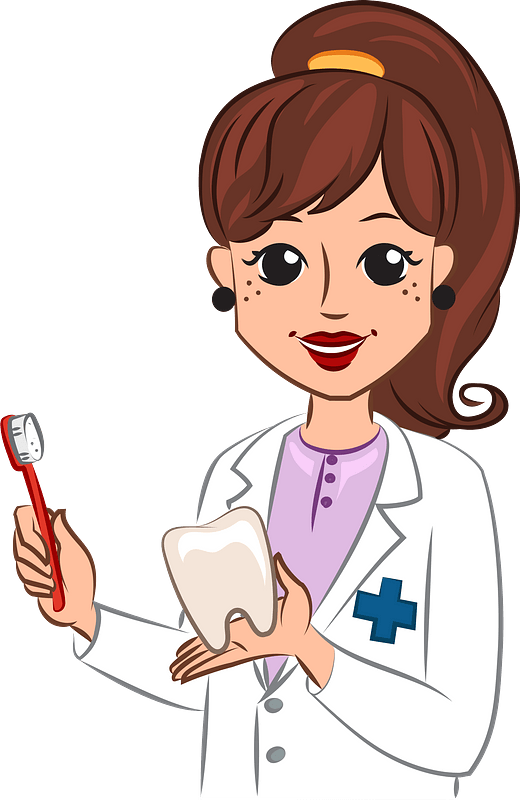 Dentist Cartoon Png Image (plum, pink, gray, white, maroon)