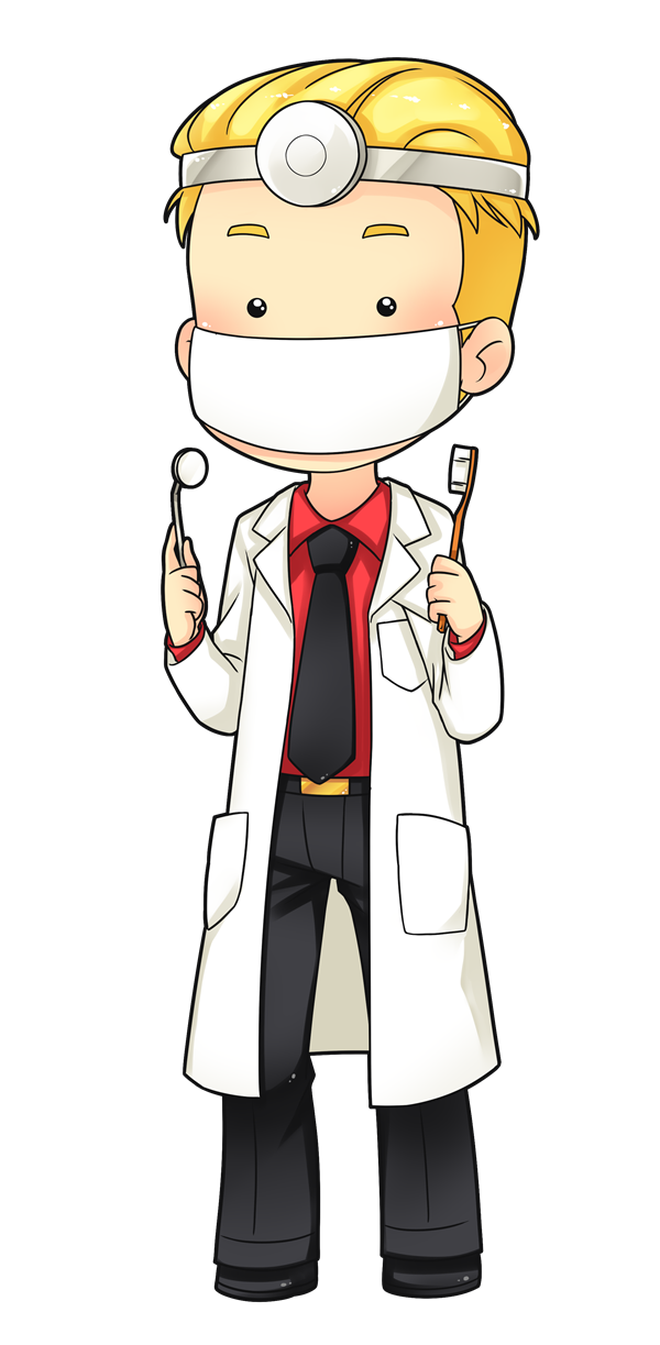 Dentist Cartoon Png Pic (beige, black, indigo, white)