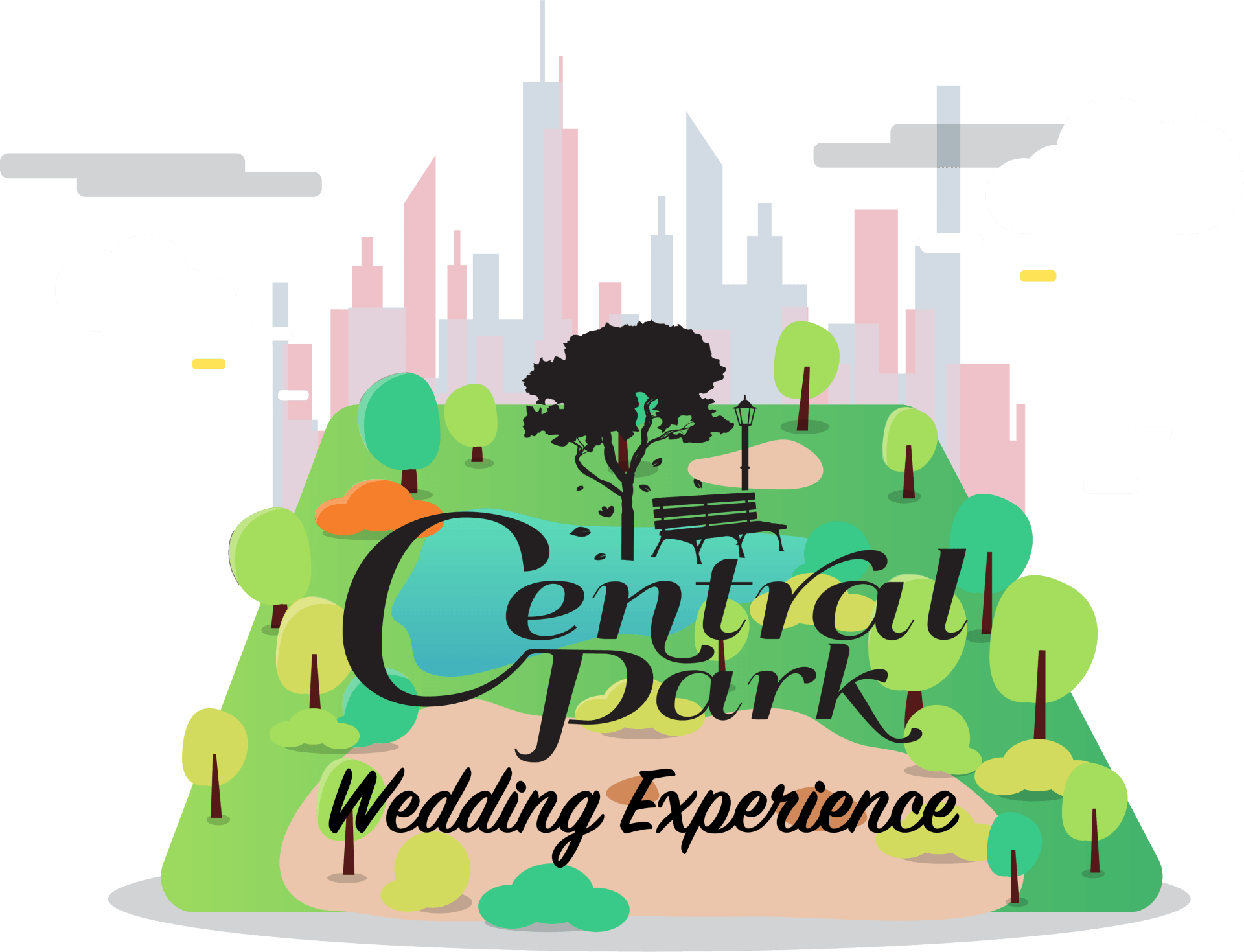 Central Park Logo (gray, white, black, silver, pink)