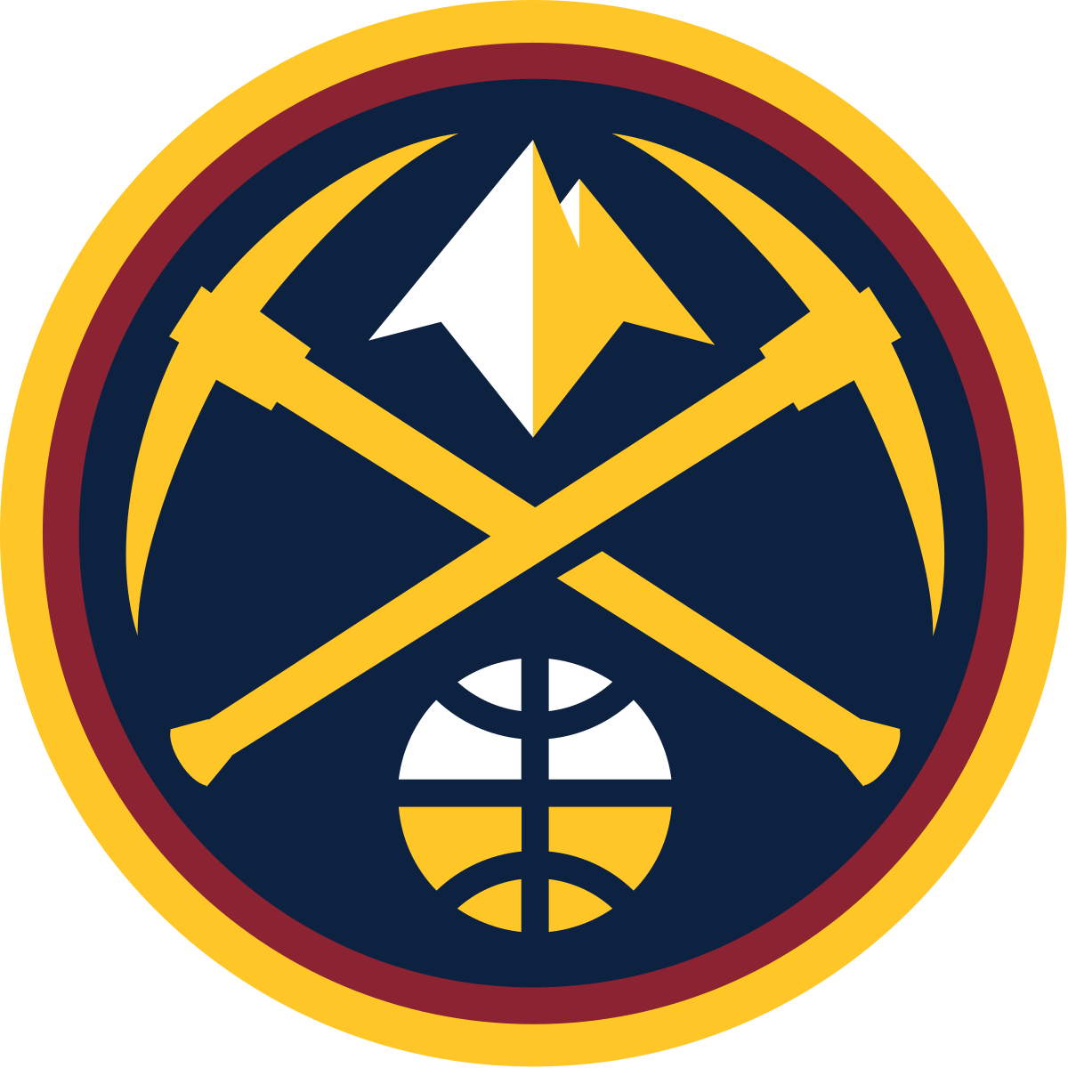 Denver Nuggets Png Cutout (gold, maroon, white, black, navy)