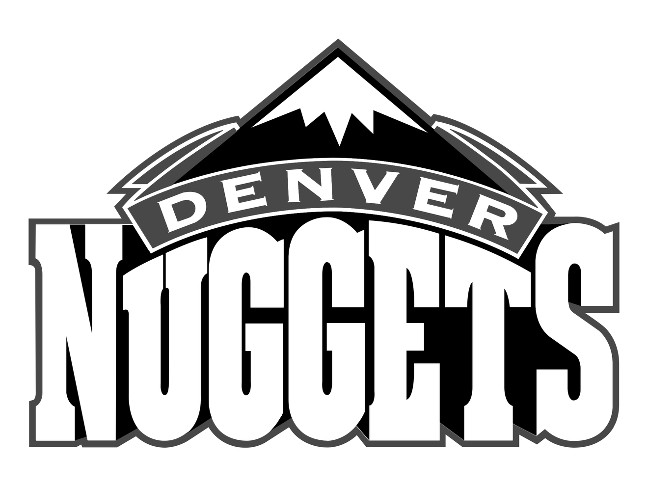 Denver Nuggets Png Isolated Hd (gray, black, silver, white)