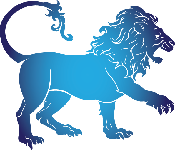 Leo Transparent Png (black, white, navy, greenish blue)