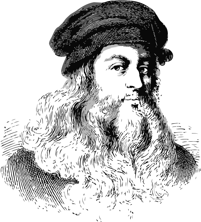 Leonardo Da Vinci Png Image (black)