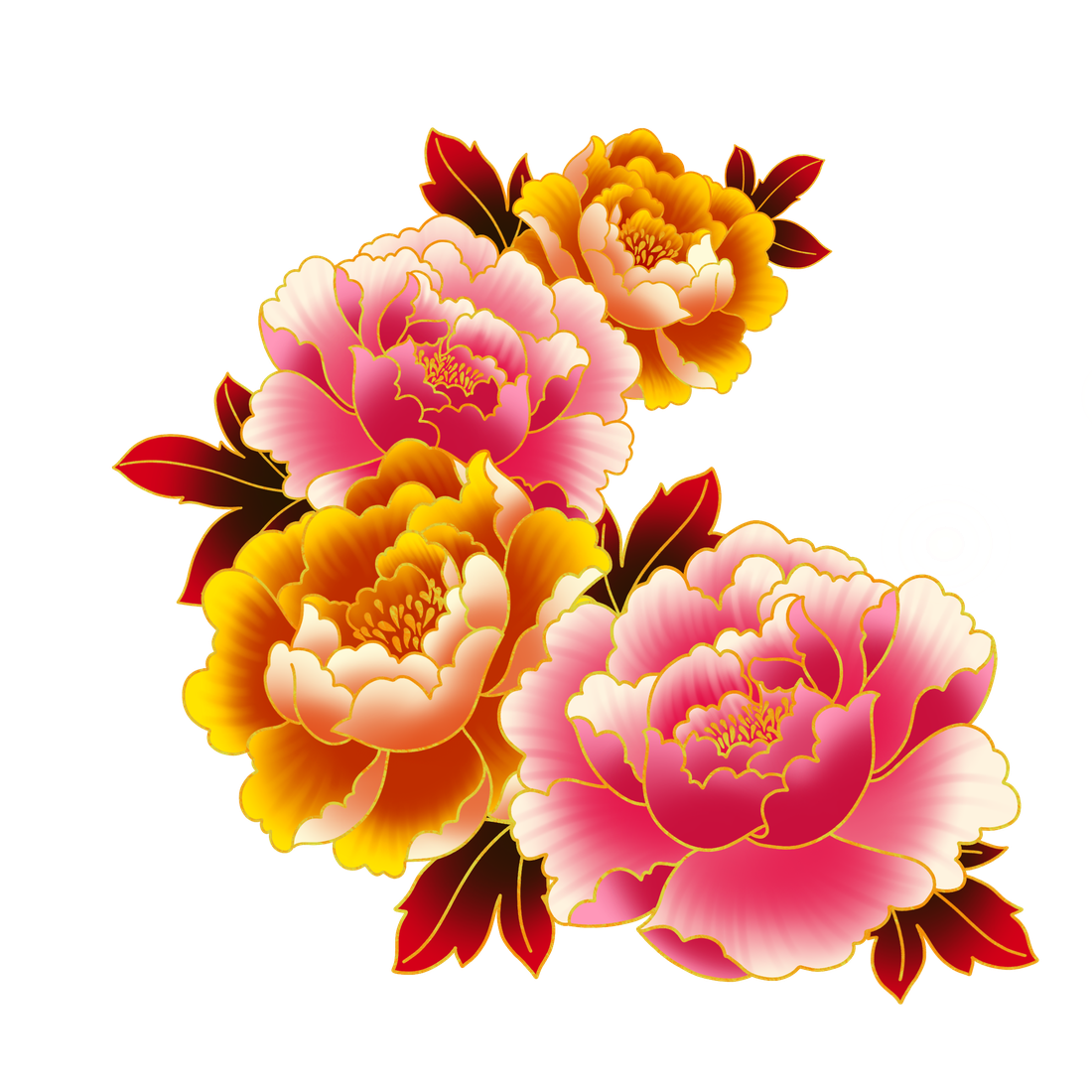 Peony Flower Png Images (chocolate, black, red, beige, salmon)