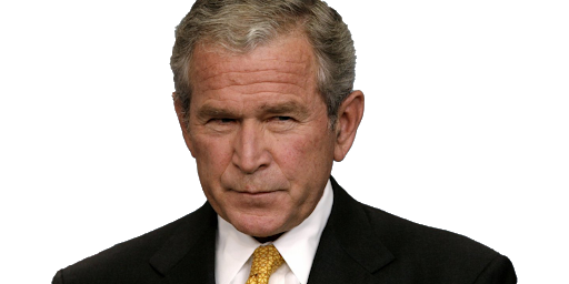 George Bush President Transparent Background (black)