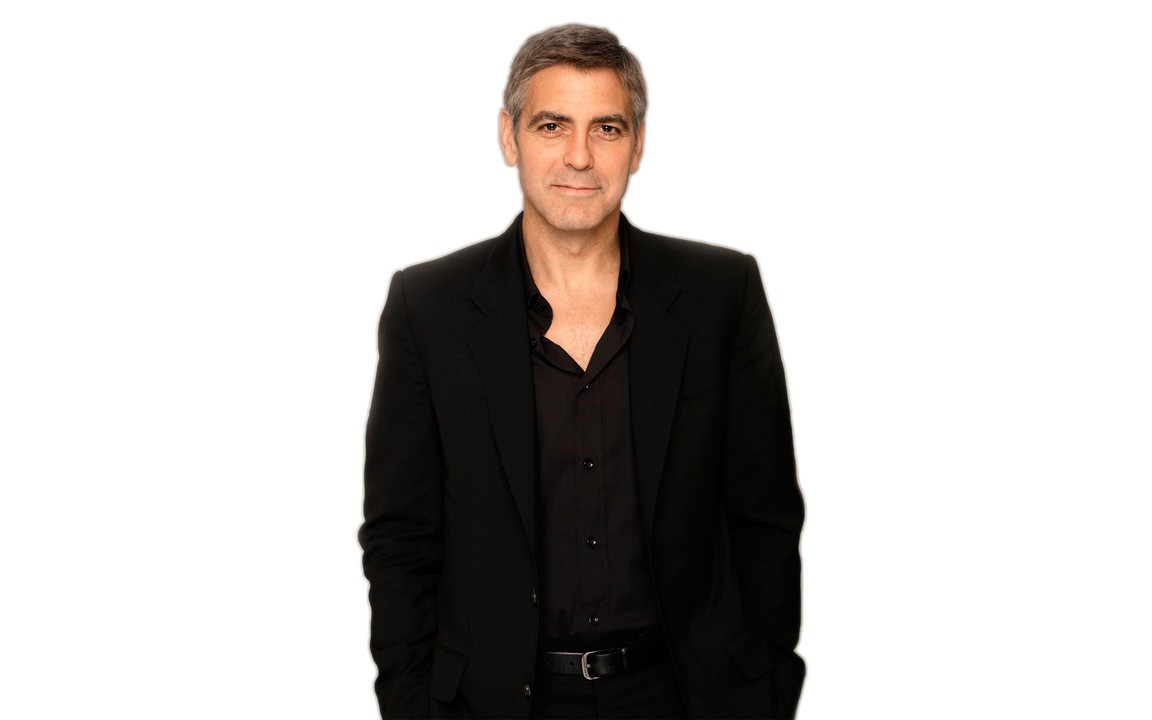 George Clooney Png Isolated Hd (black)