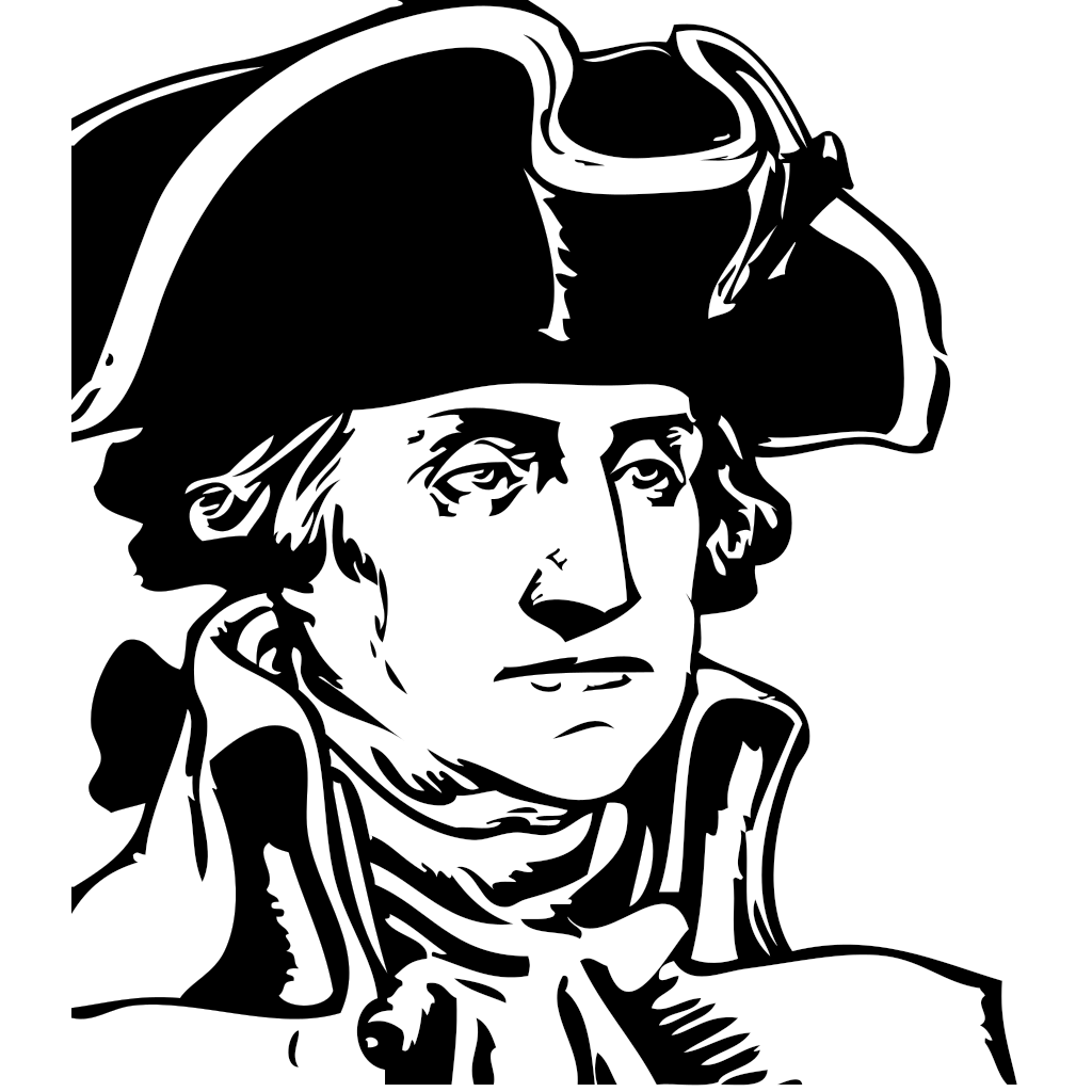 George Washington Png Image (black, gray, white)