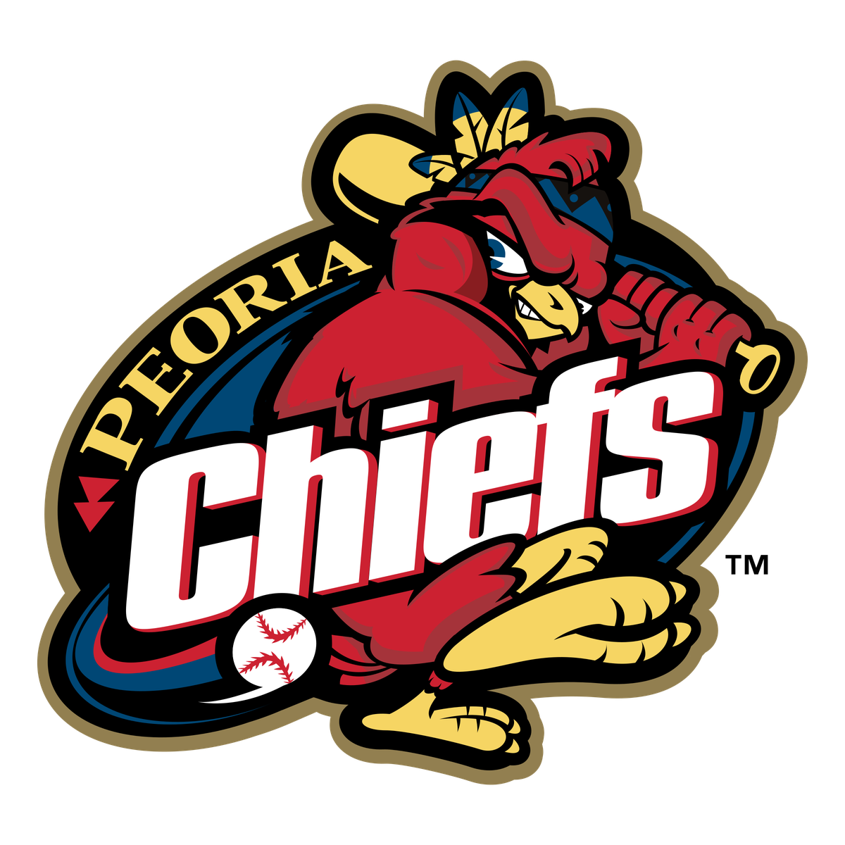 Peoria Chiefs Png (black, white, salmon, chocolate)