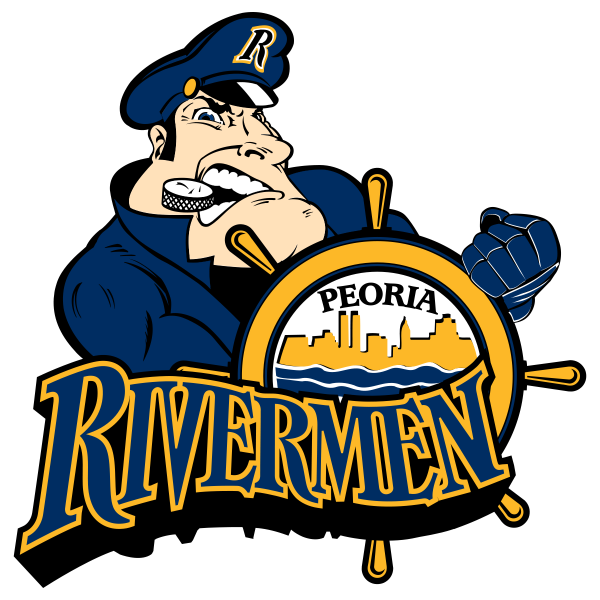 Peoria Rivermen Png File (white, orange, navy, pink, black)