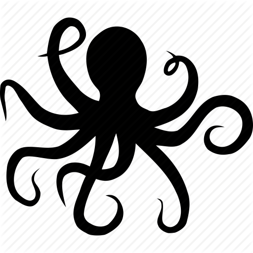 Cephalopod Png File (black, indigo)